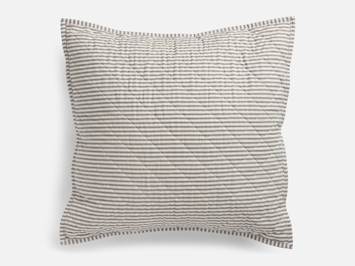 Ticking Stripe Quilted Pillow Sham - Last Chance + Final Sale!
